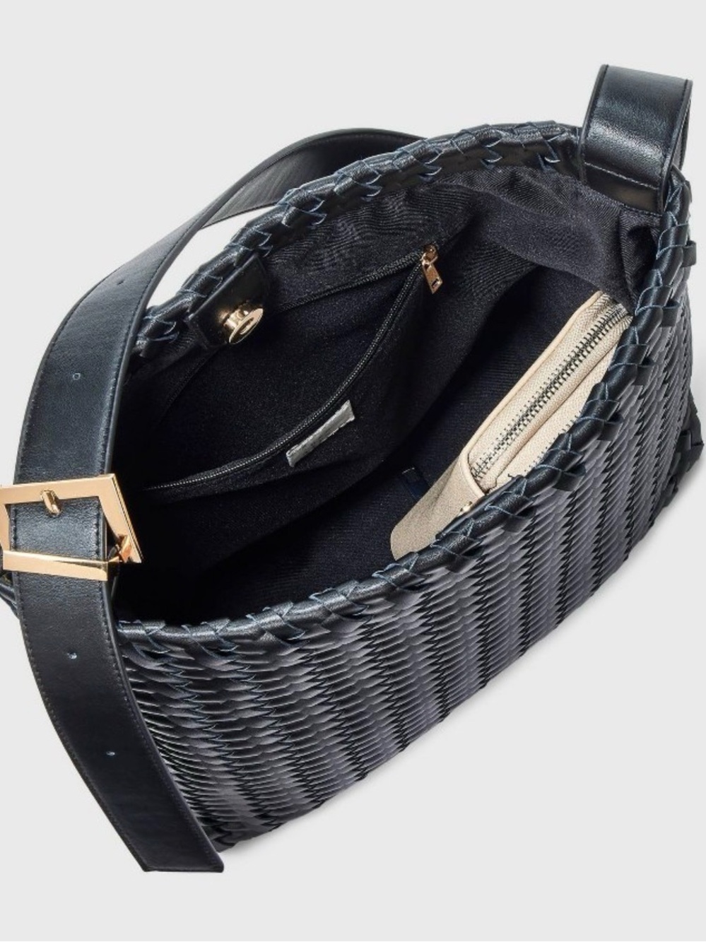 A New Day Black Woven Shoulder Bag - Picture 3 of 4
